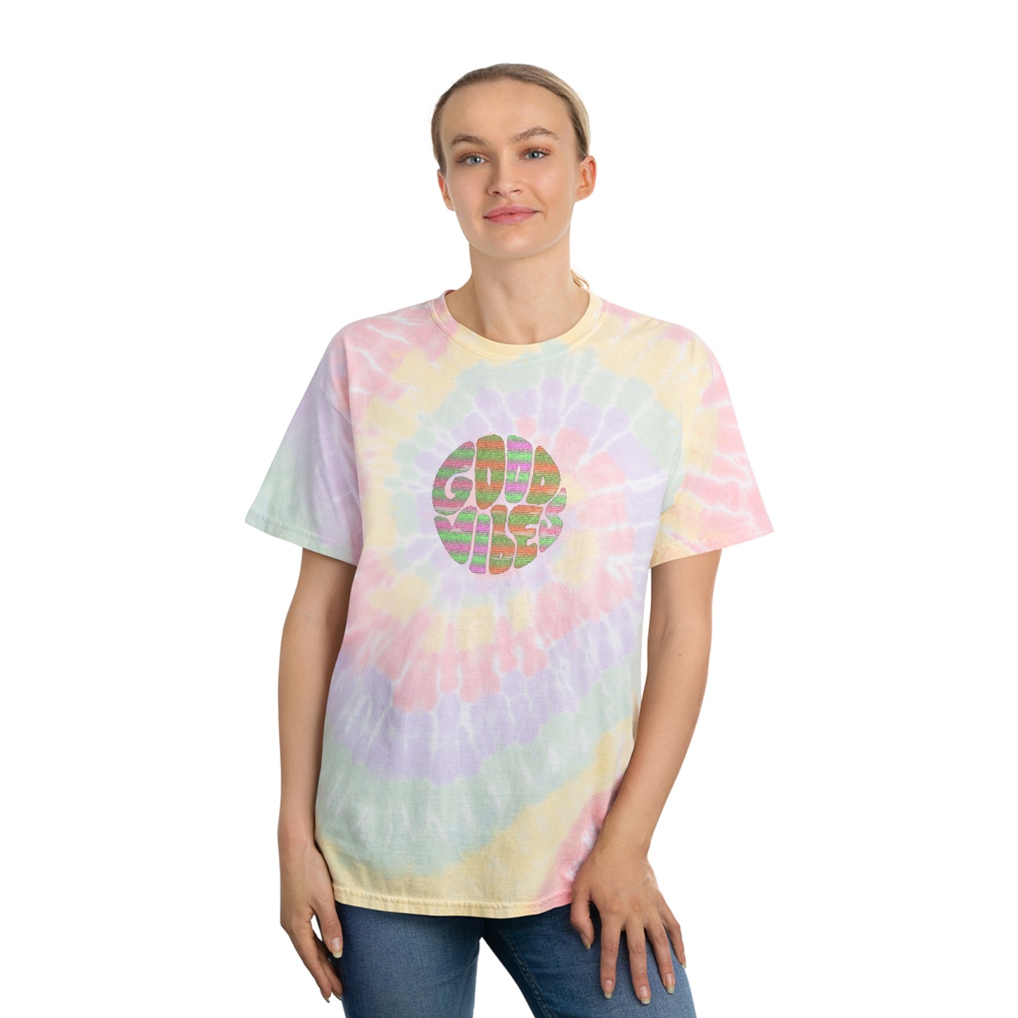 "Good Vibes" Tie-Dye Tee, Spiral