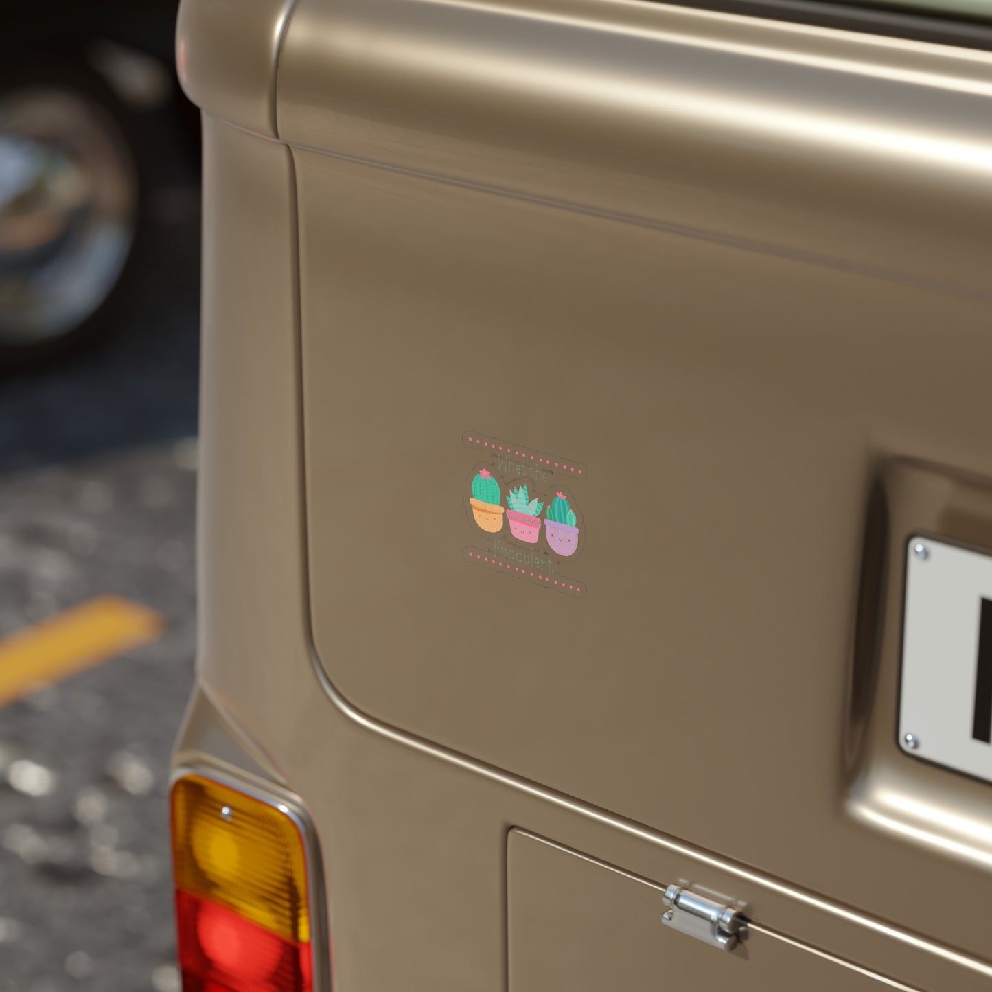 "What the fucculent" Transparent Outdoor Stickers, Die-Cut, 1pcs