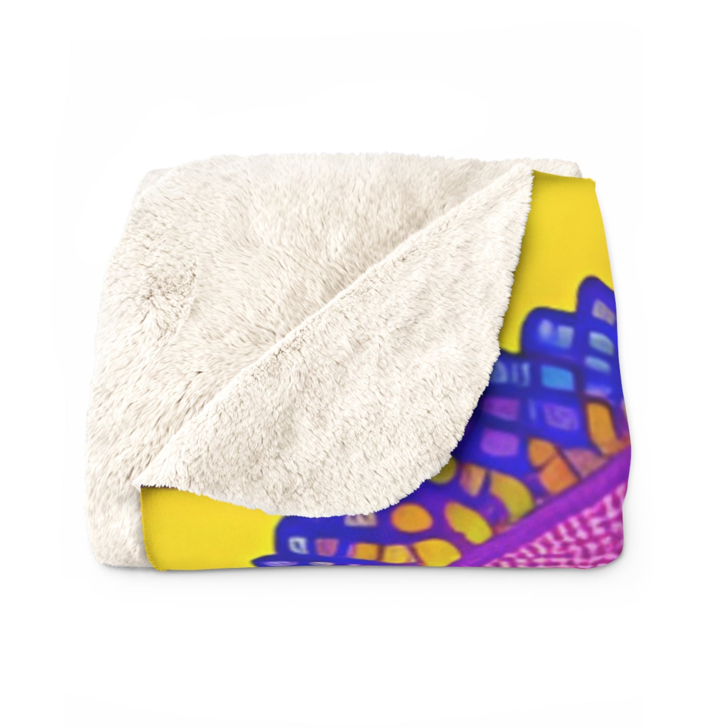 Gold & Purple Mandala Sherpa Fleece Blanket