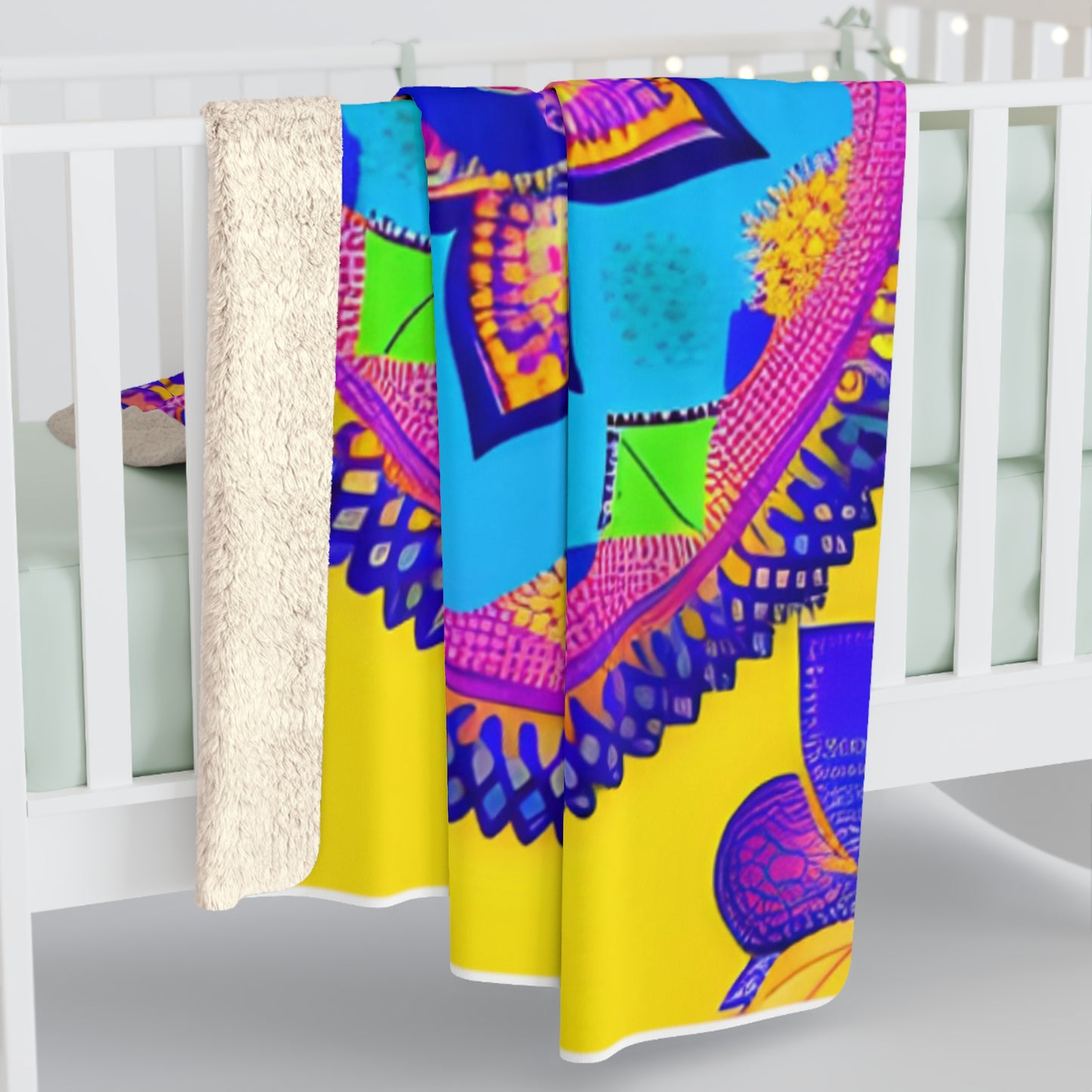 Gold & Purple Mandala Sherpa Fleece Blanket