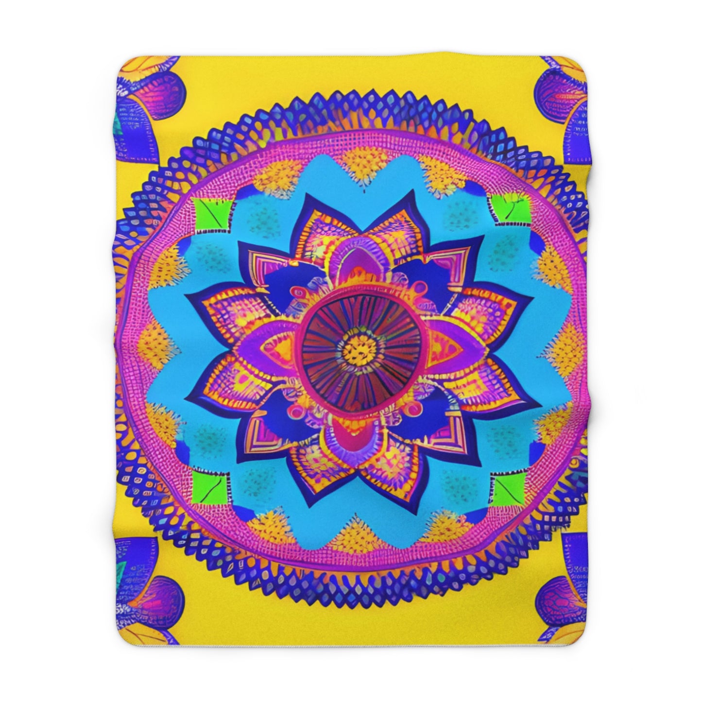Gold & Purple Mandala Sherpa Fleece Blanket
