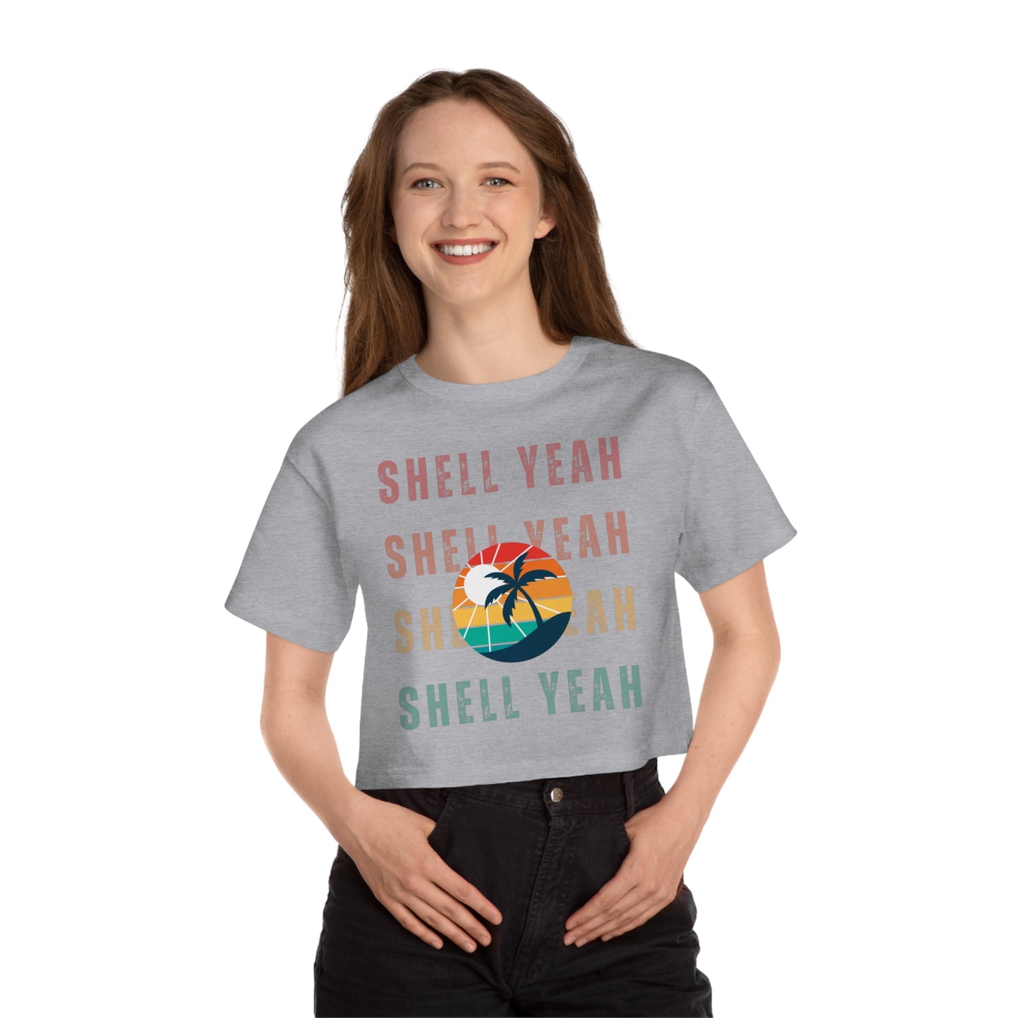 "Shell Yeah" Champion Women's Heritage Cropped T-Shirt
