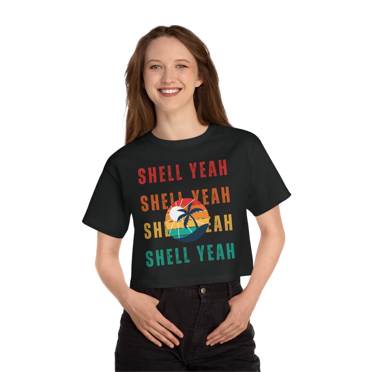 "Shell Yeah" Champion Women's Heritage Cropped T-Shirt