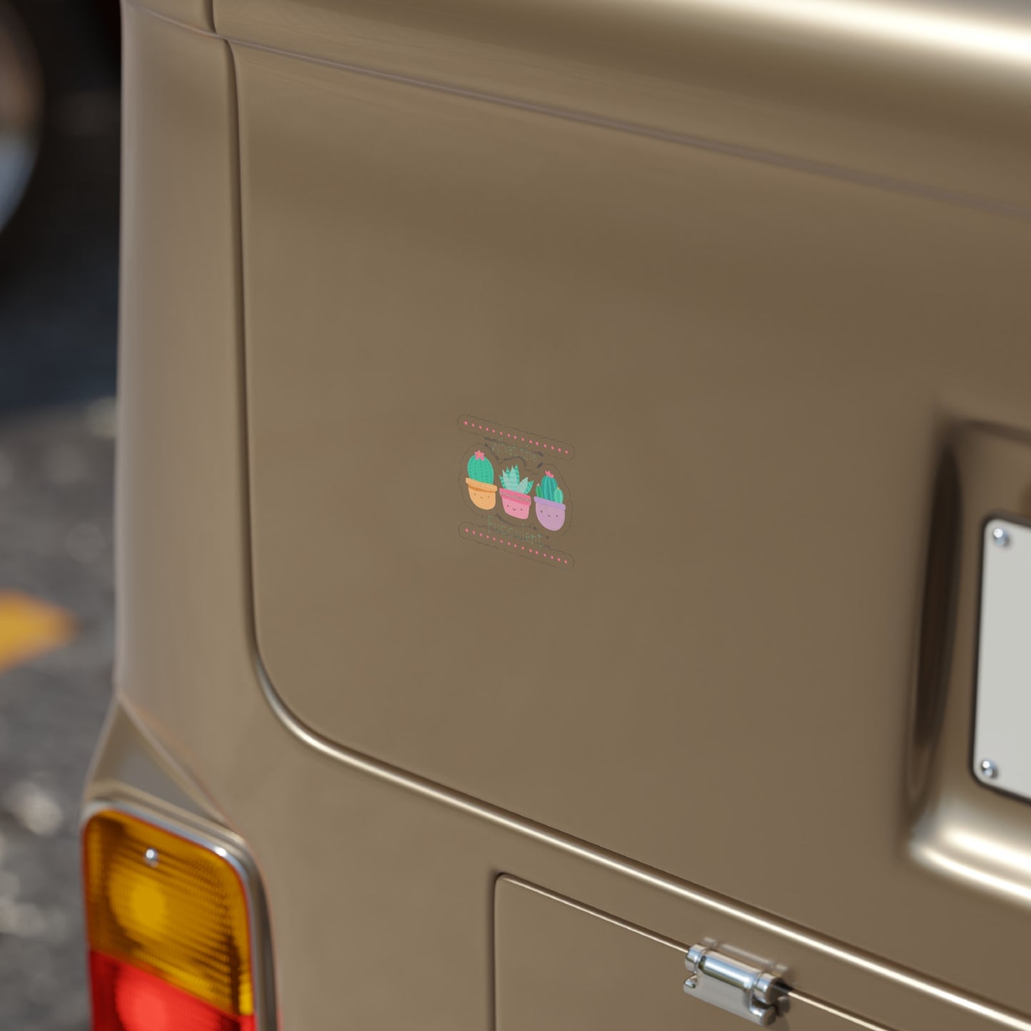 "What the fucculent" Transparent Outdoor Stickers, Die-Cut, 1pcs