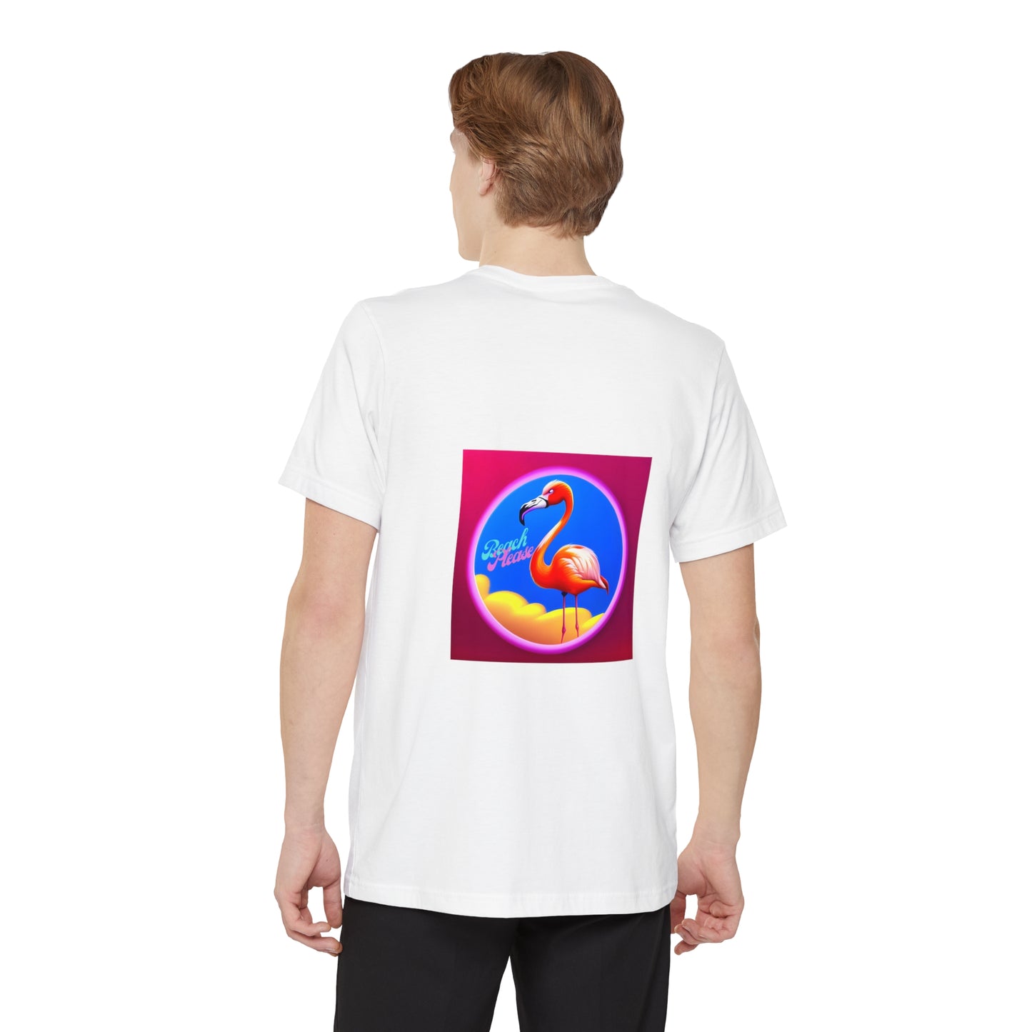 "Beach Please" Flamingo Unisex Pocket Tee