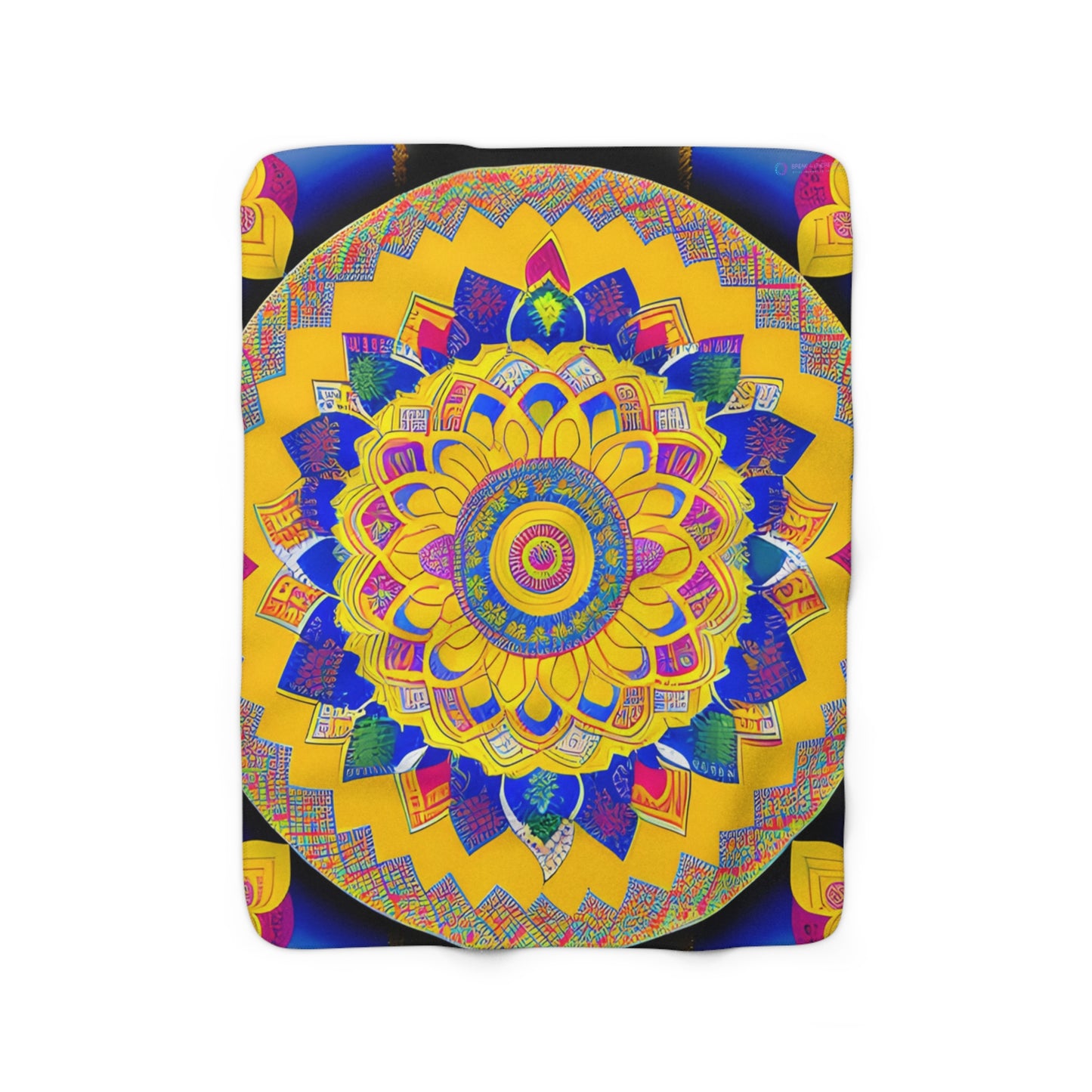 Large Blue Mandala - snuggly warm Sherpa Fleece Blanket