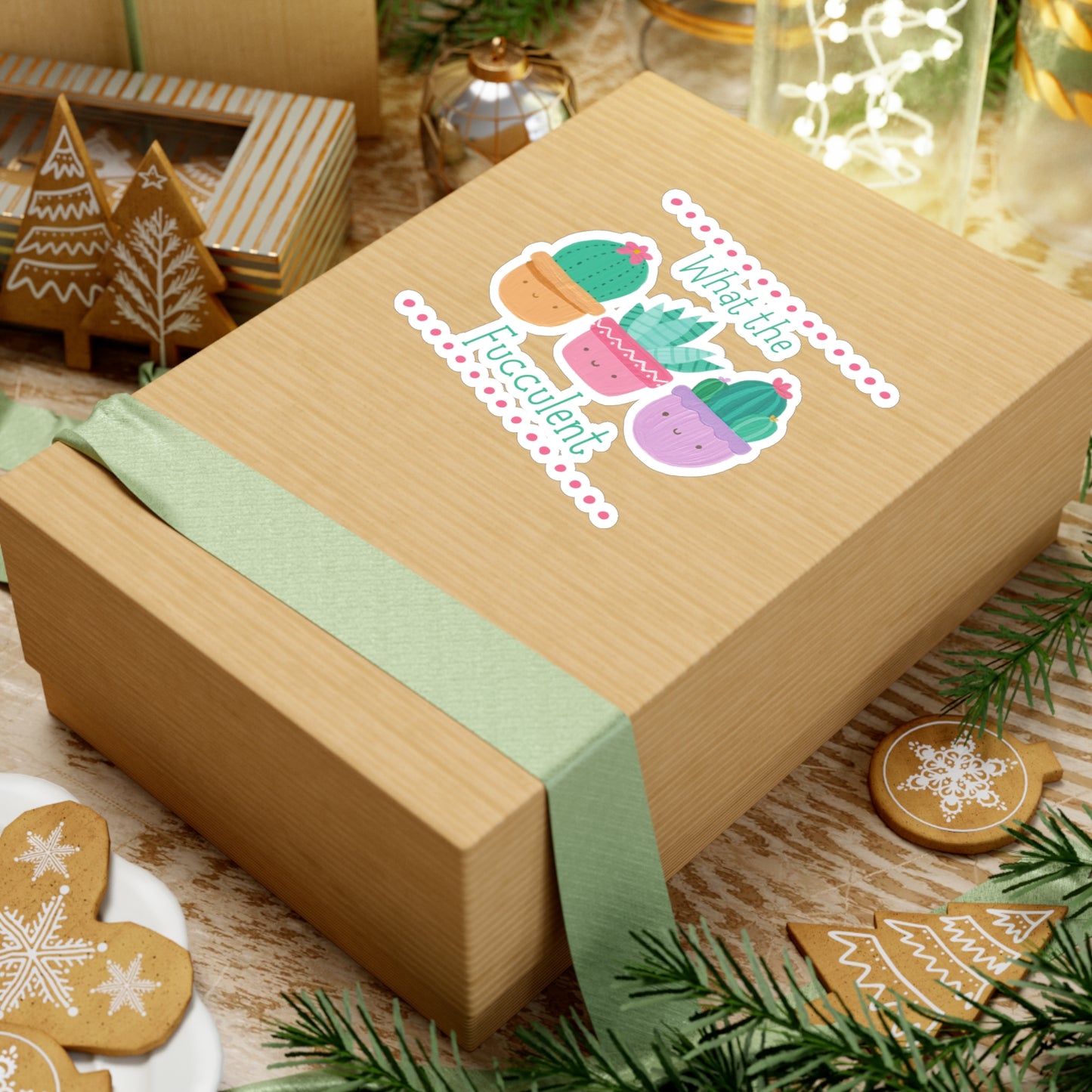 "What the fucculent" Kiss-Cut Vinyl Decals