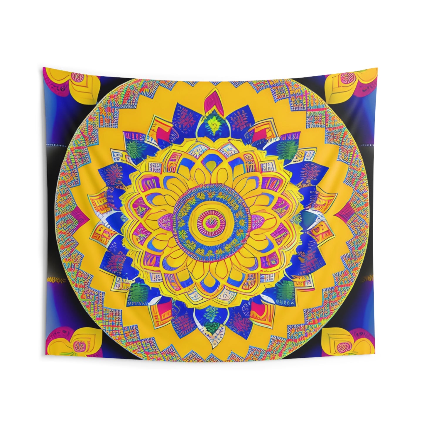 Large Blue Mandala Indoor Wall Tapestries