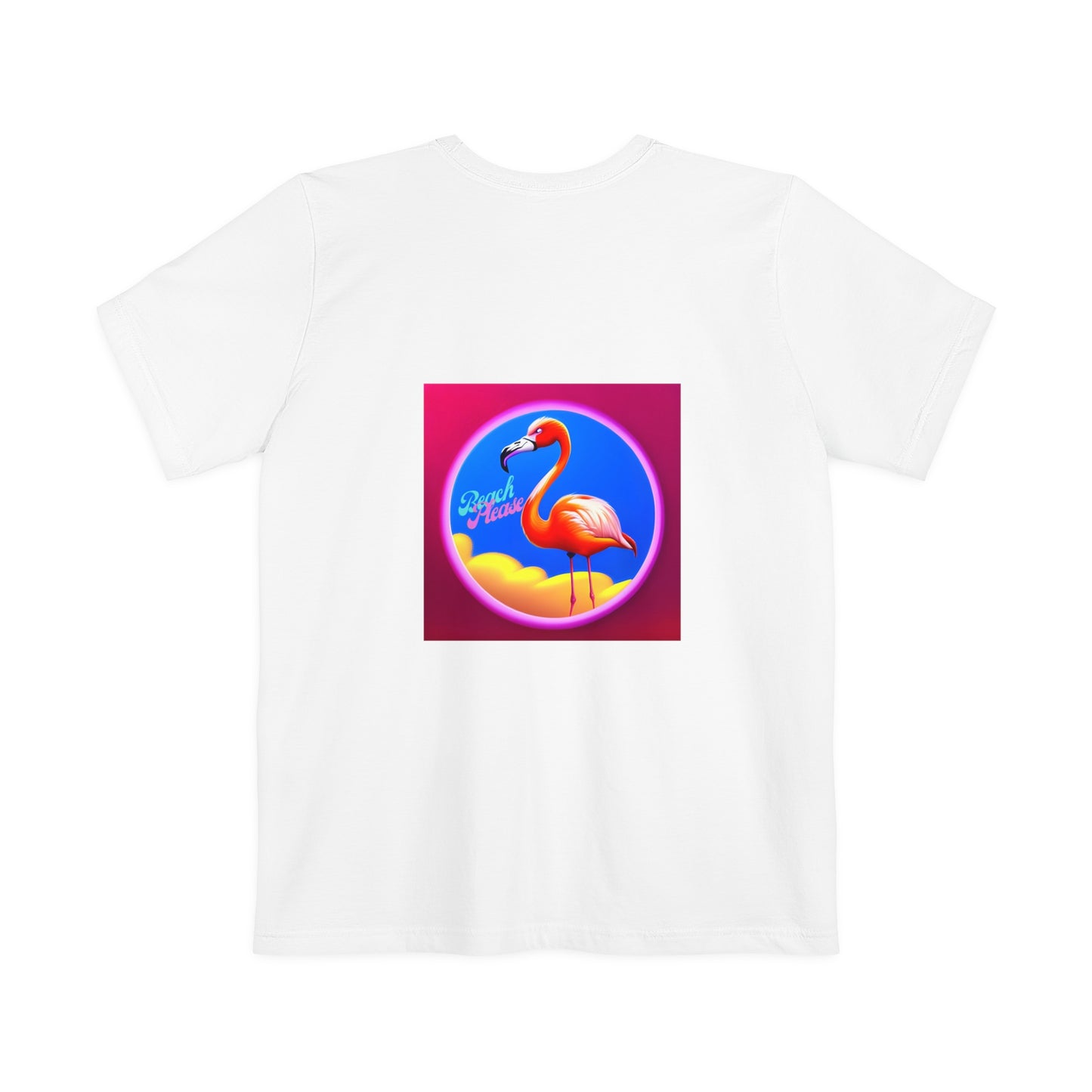 "Beach Please" Flamingo Unisex Pocket Tee