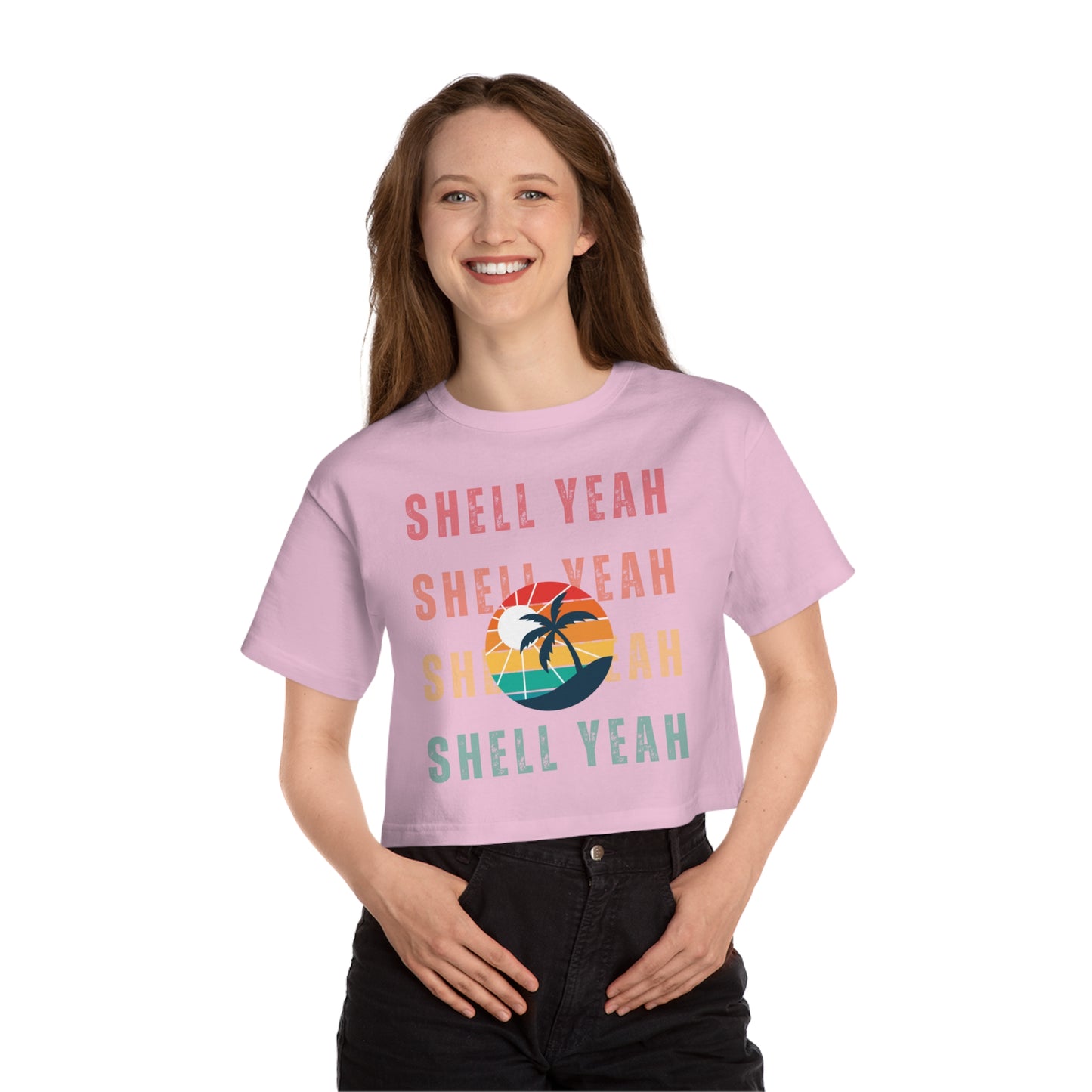 "Shell Yeah" Champion Women's Heritage Cropped T-Shirt