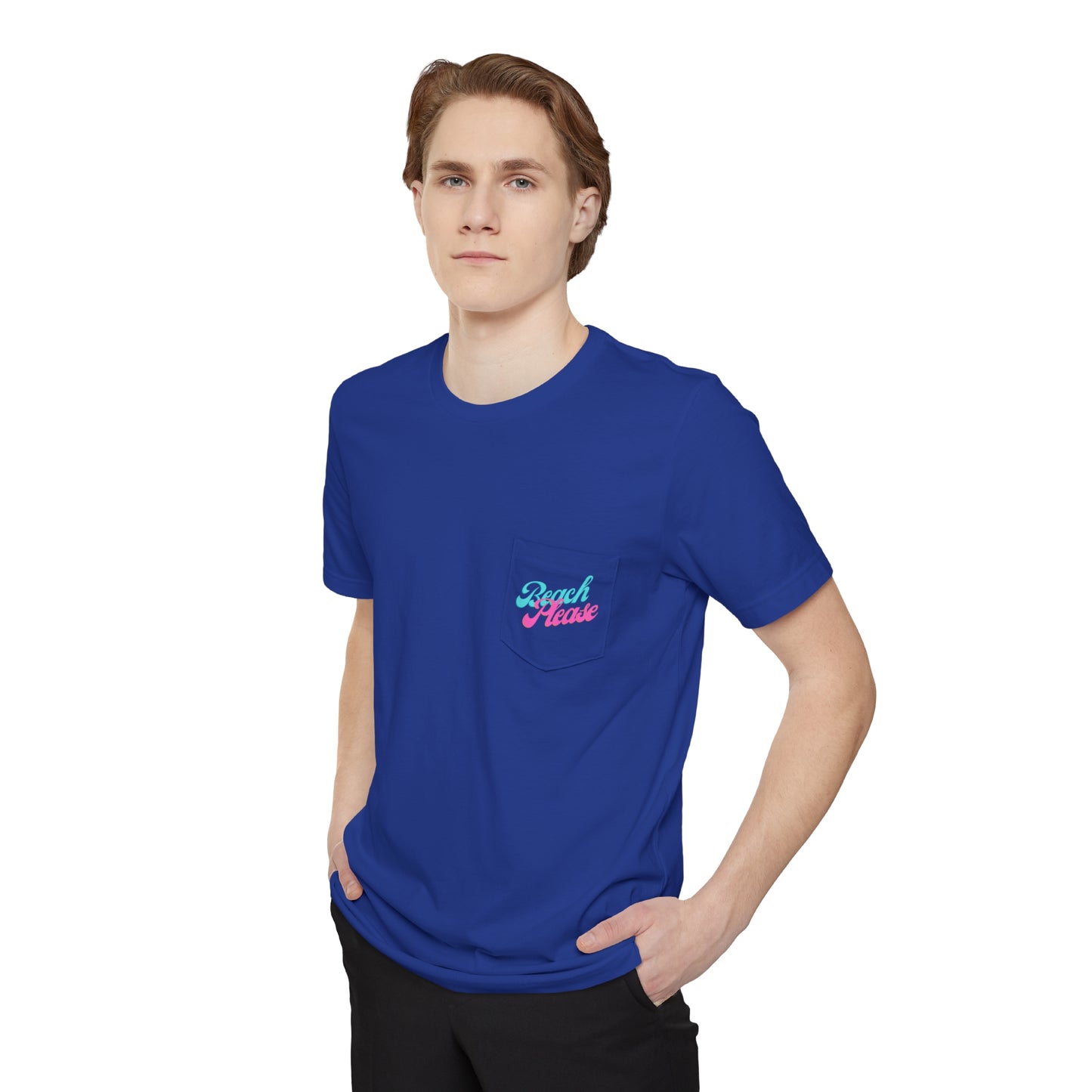 "Beach Please" Flamingo Unisex Pocket Tee