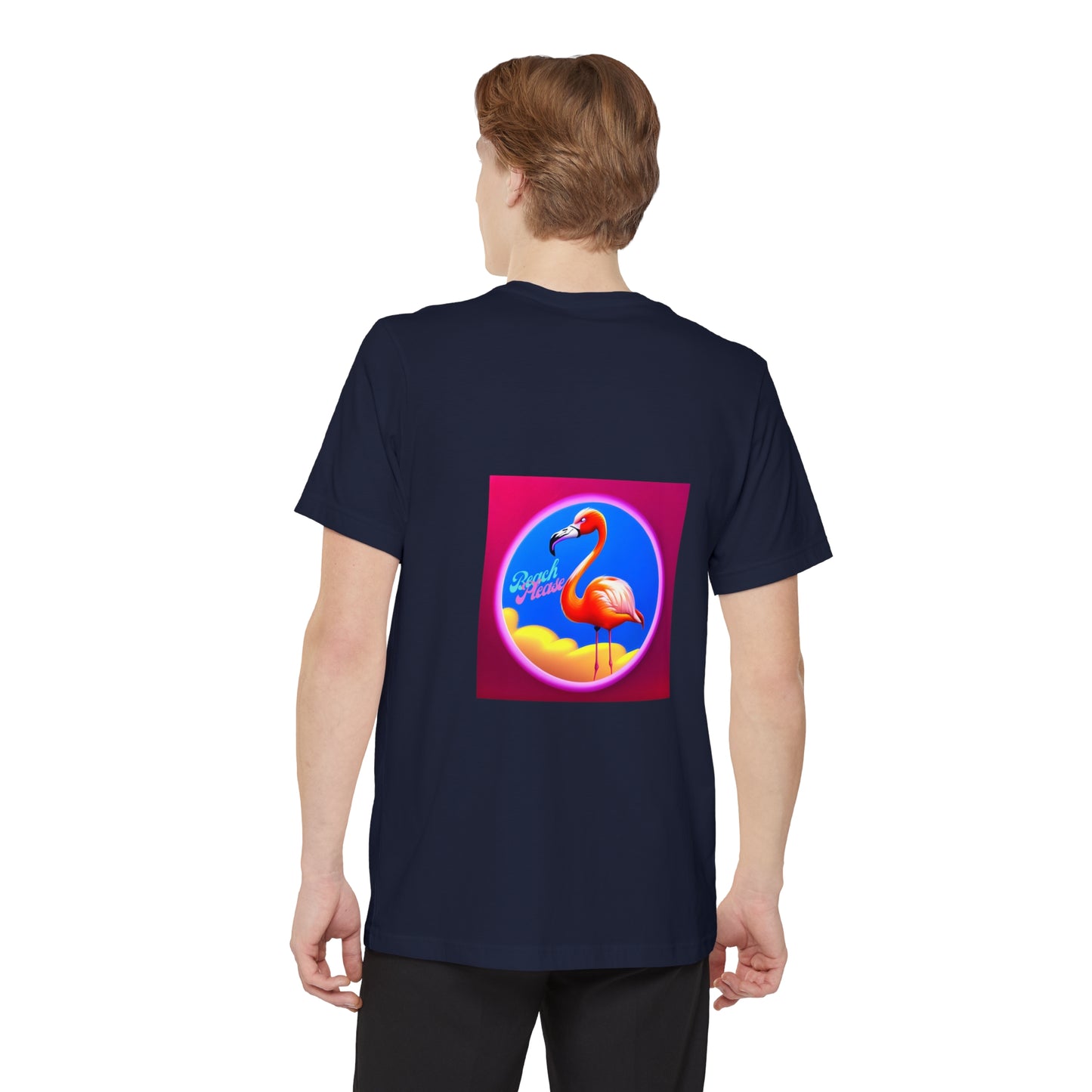 "Beach Please" Flamingo Unisex Pocket Tee