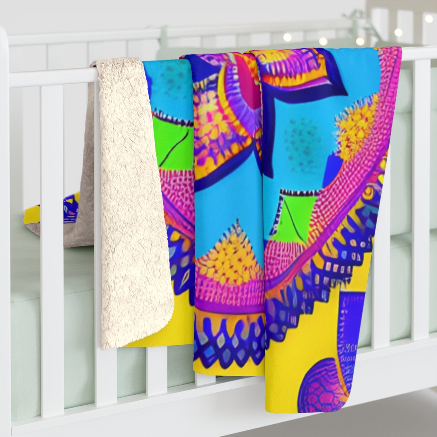 Gold & Purple Mandala Sherpa Fleece Blanket