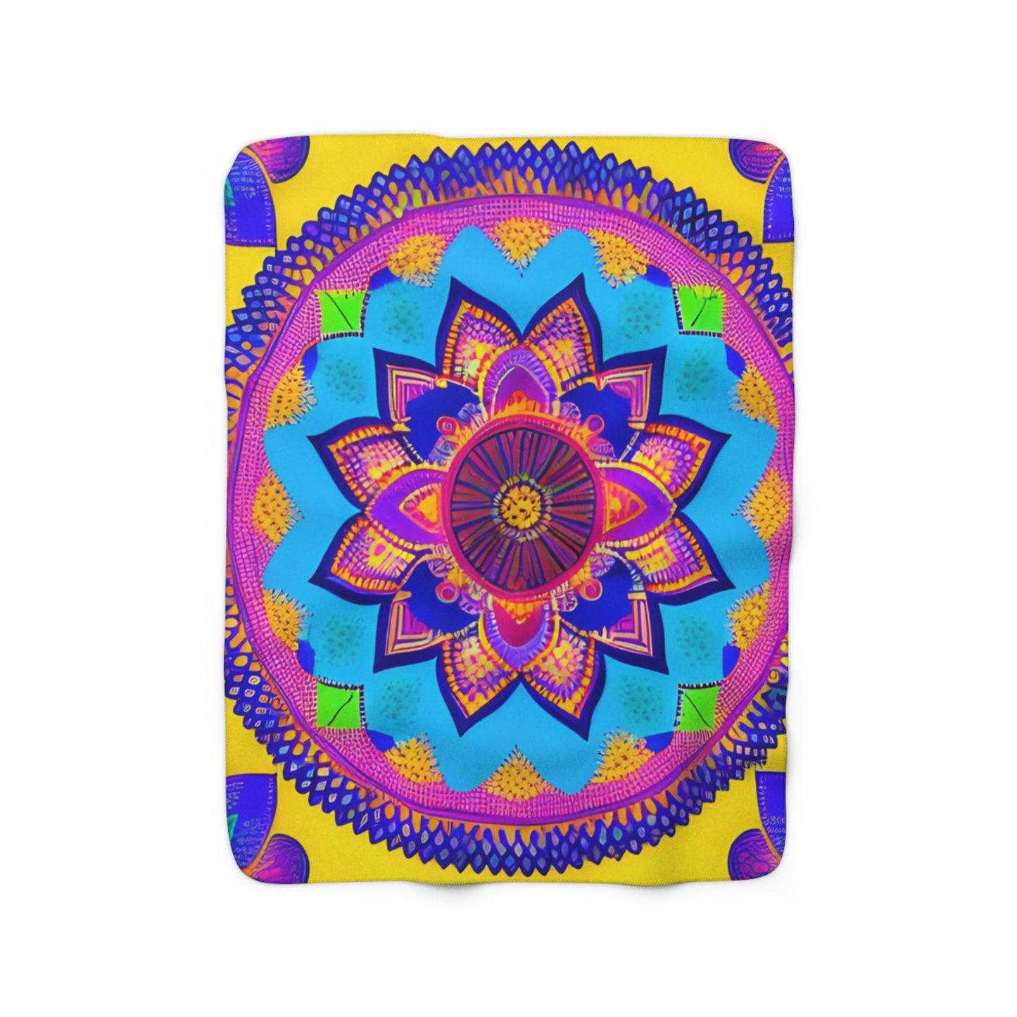 Gold & Purple Mandala Sherpa Fleece Blanket
