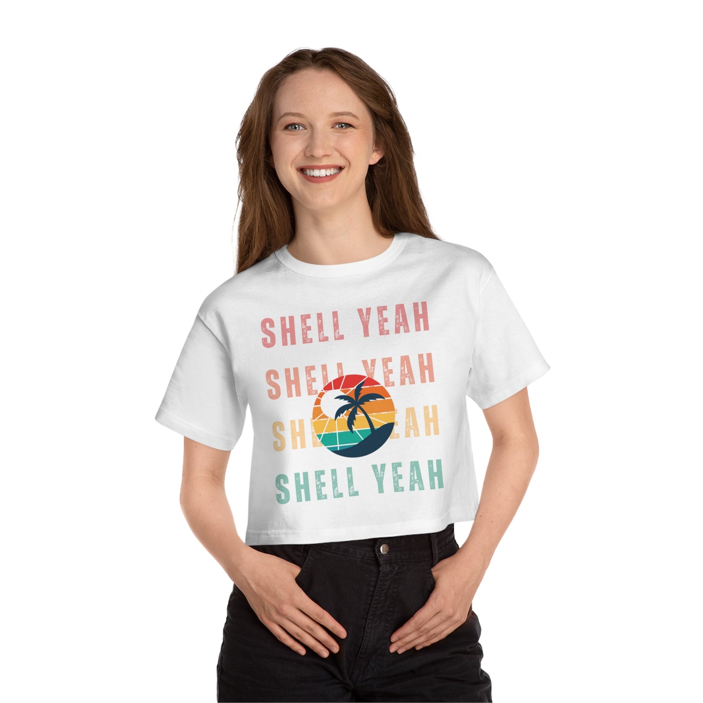 "Shell Yeah" Champion Women's Heritage Cropped T-Shirt