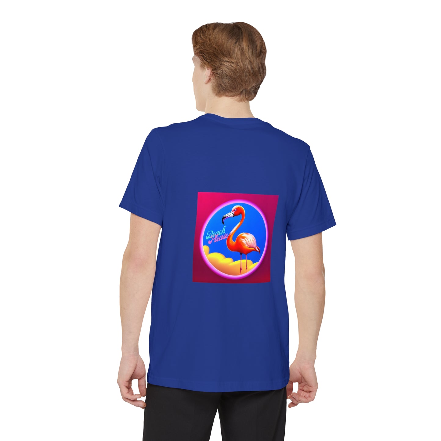 "Beach Please" Flamingo Unisex Pocket Tee